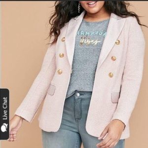 Lane Bryant Light Pink/Lilac Boucle Bryant Blazer